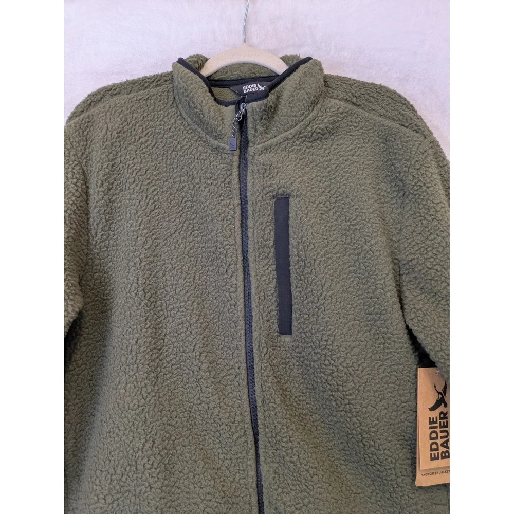 Eddie Bauer‎ Men's Size M Snowcreek Jacket Grape Leaf Green Sherpa Fleece